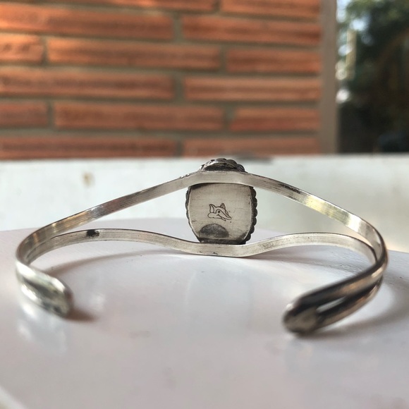 Vintage Sterling Silver Turquoise Cuff Bracelet - Picture 15 of 16